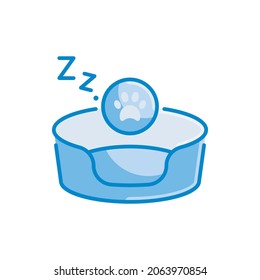 Pets Bed Vector blue colours Icon Design illustration. Veterinary Symbol on White background EPS 10 File
