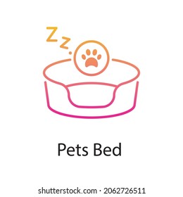 Pets Bed Vector gradient Icon Design illustration. Veterinary Symbol on White background EPS 10 File