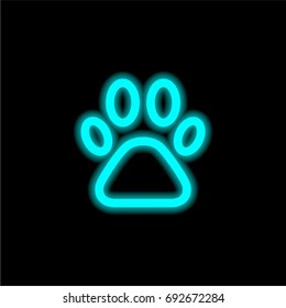 Pets blue glowing neon ui ux icon. Glowing sign logo vector