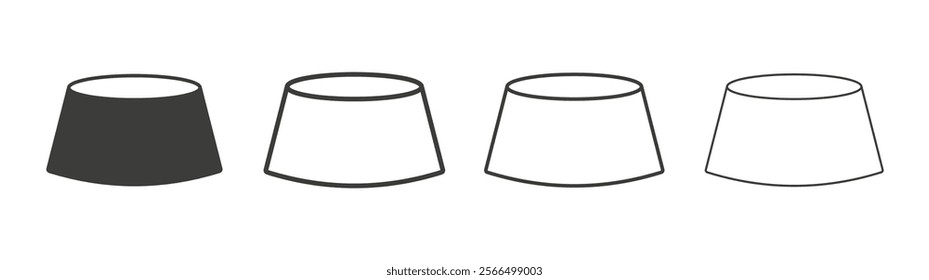 Pets bowl icon flat and linear vector illustration on white background.