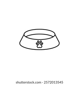 Pets bowl icon in liner stroke style