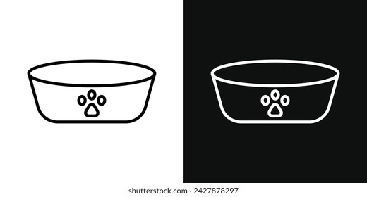 Pets Bowl Icon Set. Vector Illustration