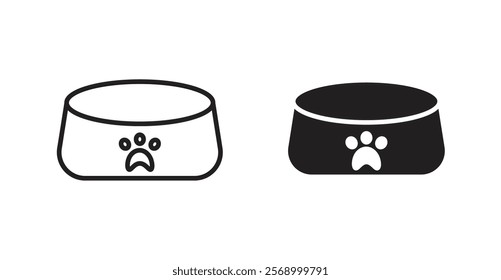 Pets bowl icon set vector graphics designs