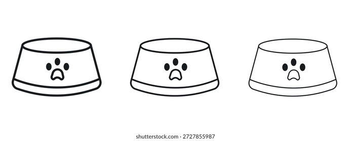 Plantilla de diseño de logotipo de Vector de icono de tazón de mascotas. Gráficos de trazo editables.