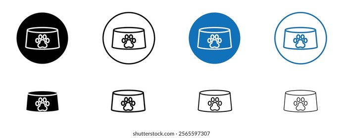 Pets bowl icons in black and blue colors