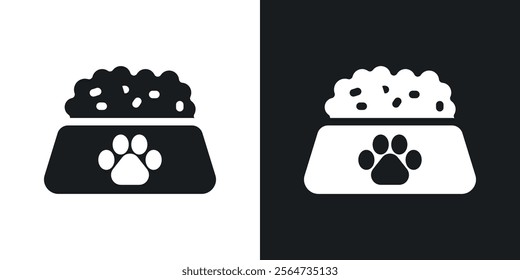 Pets bowl icons in flat syle