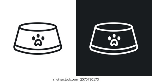 Pets bowl icons set vectors on white background.