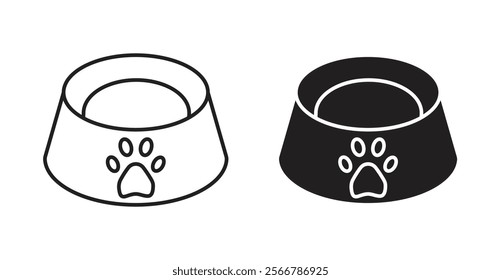 Pets bowl vector line icon illustration