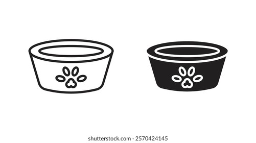 Pets bowl vector web icons set