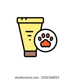 Pets care. Dog or cat cleaning color icon. Vector soft pets cosmetic pedigree beauty treatment. Grooming shower, bathing soap to wash cats, kittens and puppies fur.