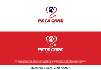 pets care logo design. pets medical care logo design. pets medical logo. pets cure logo. cats and dogs care center 