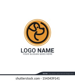 Pets care logo design. Modern editable logo design