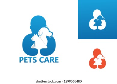 Pets Care Logo Template Design Vector, Emblem, Design Concept, Creative Symbol, Icon