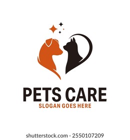 Pets care logo template Premium Vector