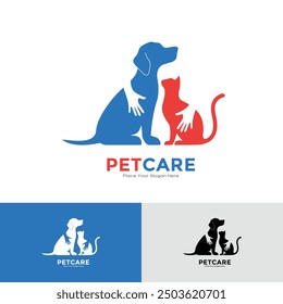 Pets care logo vector design. This is suitable for business, veterinary, animal