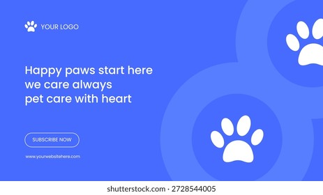 Pets Care Services Thumbnail-Design mit flachen Cartoon handgezeichnet Illustration
