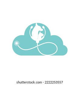 Pets care vector logo design template. Vet with stethoscope logo design.	