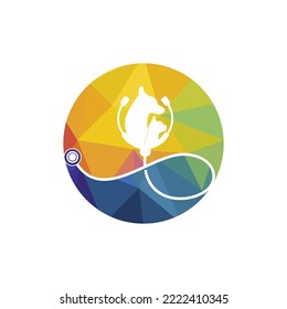 Pets care vector logo design template. Vet with stethoscope logo design.	