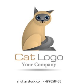 Pets cat Colorful Vector 3d Volume Logo Design Corporate identity