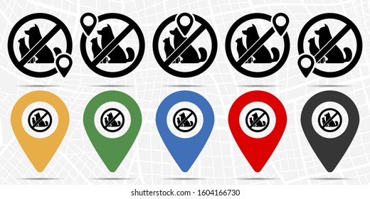 Pets, cat, dog icon in location set. Simple glyph, flat illustration element of universal theme icons