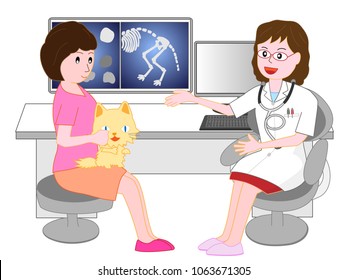 A pet's cat who is consulted by a veterinarian.

