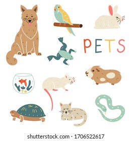 Pets character set for pet shop.