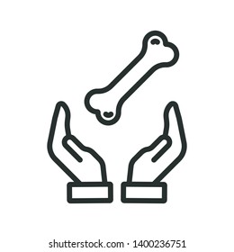 pets charity - minimal line web icon. simple vector illustration. concept for infographic, website or app.