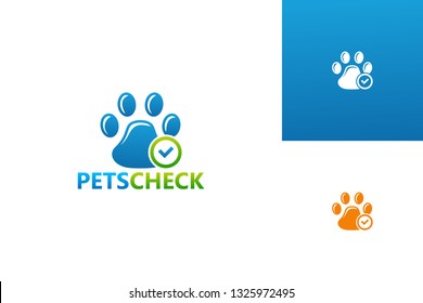 Pets Check Logo Template Design Vector, Emblem, Design Concept, Creative Symbol, Icon