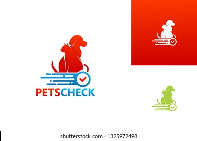 Pets Check Logo Template Design Vector, Emblem, Design Concept, Creative Symbol, Icon