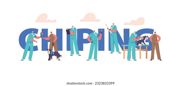 Pets Chipping Concept. Process Of Implanting Small Microchip Into A Pet For Identification Purposes, Ensuring Their Safe