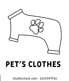 Pet's clothes linear icon. Thin line illustration. Dog apparel. Contour symbol. Vector isolated outline drawing. 