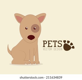 Pets design over beige background, vector illustration