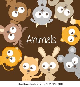 pets  design over brown background vector illustration  