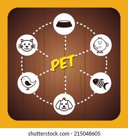 pets design over brown background vector illustration