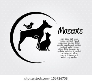 pets design  over dotted background vector illustration 