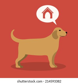 Pets design over red background,vector illustration