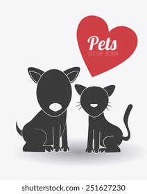 pets design over white background, vector illustration.