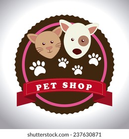 Pets design over white background,vector illustration.