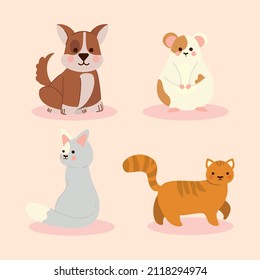 perro y gato mascotas, hámster
