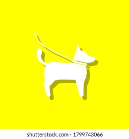 Haustiere, weißes Hund-Symbol mit Schatten