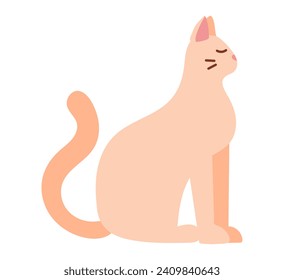 Pets element of colorful set. A captivating illustration highlight creative design with the charm of a cute pet - cat. Vector illustration.