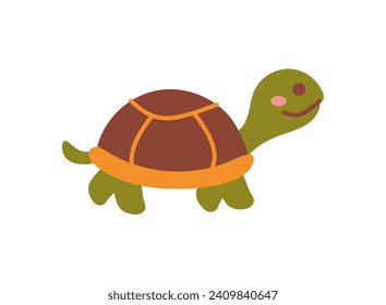 Pets element of colorful set. A captivating illustration seamlessly blends artistic design of turtle with the mesmerizing world of pets. Vector illustration.