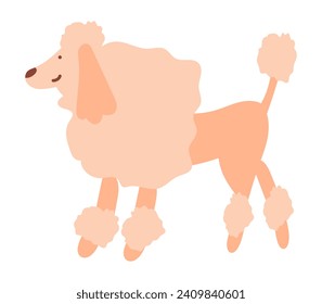 Pets element of colorful set. The design elegantly highlights the purebred dog with a touch of artistic flair, emphasizing its role as an exciting and demanding pet. Vector illustration.