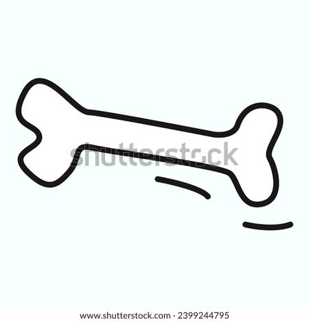 Pets element of colorful set. A lively pet-themed design featuring a colorful, outlined dog bone represent the love and bond between pets and their owners. Vector illustration.