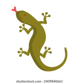 Pets element of colorful set. This artwork transforms tropical lizard into a cute pet against a clean white backdrop. Vector illustration.