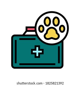 pets first aid kit box color icon vector. pets first aid kit box sign. isolated symbol illustration
