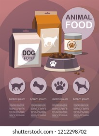 Pets food. Infographic. Vector Illustration