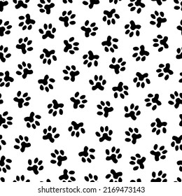 Pets Footprint Black Background Paw Steps Stock Vector (Royalty Free ...