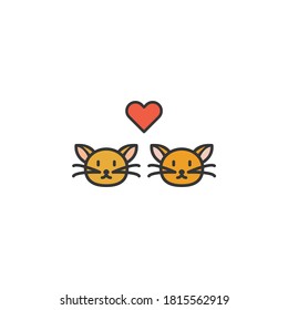 pets friendship cats outline icon. Elements of friendship line icon. Signs, symbols and vectors can be used for web, logo, mobile app, UI, UX on white background
