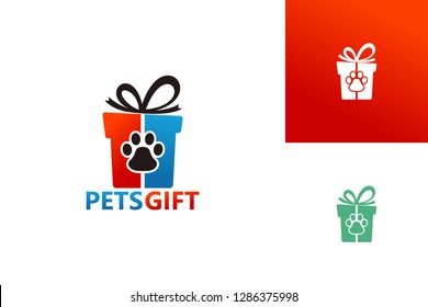 Pets Gift Logo Template Design Vector, Emblem, Design Concept, Creative Symbol, Icon